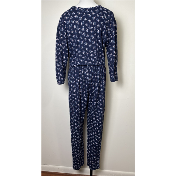 VTG Byer USA Crop Top Pleated Twill Pants Suit Size L Ditsy Floral Cottage 2 PC - Picture 2 of 11